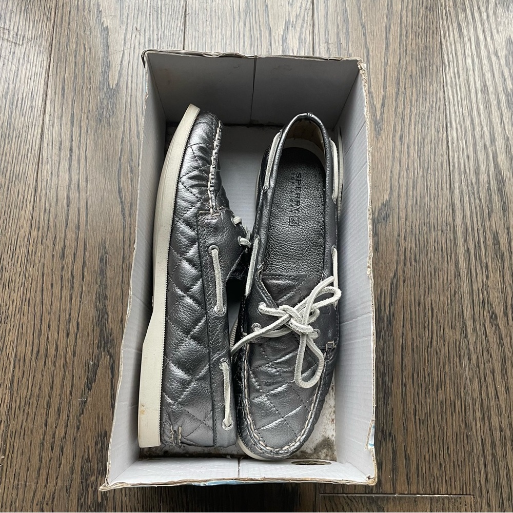 Sperry Quilted Metallic Boat Shoes - Picture 2 of 6